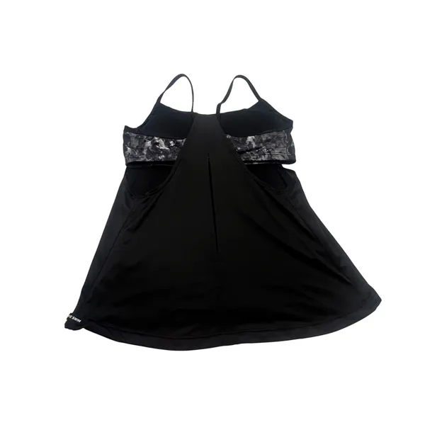 Nike Swim Tankini Top Womens Small Black Racerback Shelf Bra Athletic Swimwear - Image 2