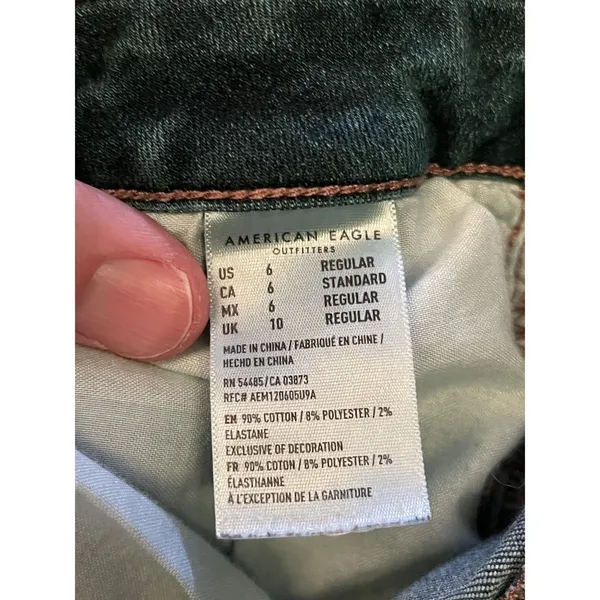 American Eagle Outfitters Jeans Womens 6 Medium Wash Jegging Crop Distressed - Image 9
