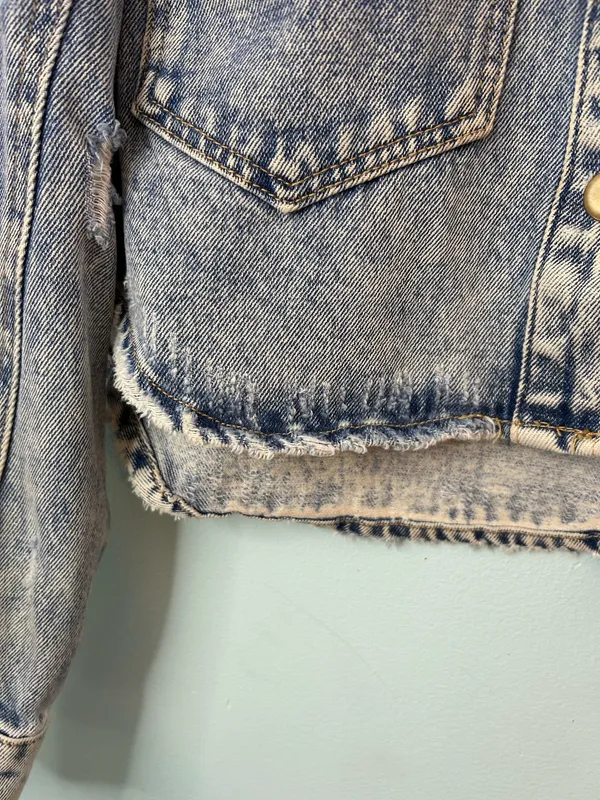 Women’s Mono B faded blue denim jackets small - Image 2
