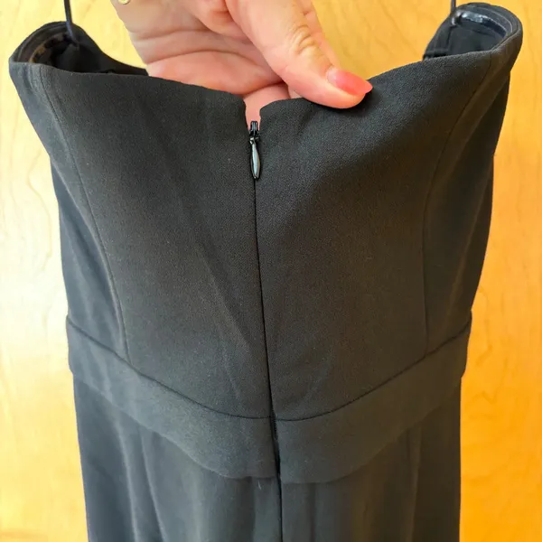 White House Black Market Jumpsuit Women 6 Black Strapless Straight Leg Formal - Image 5