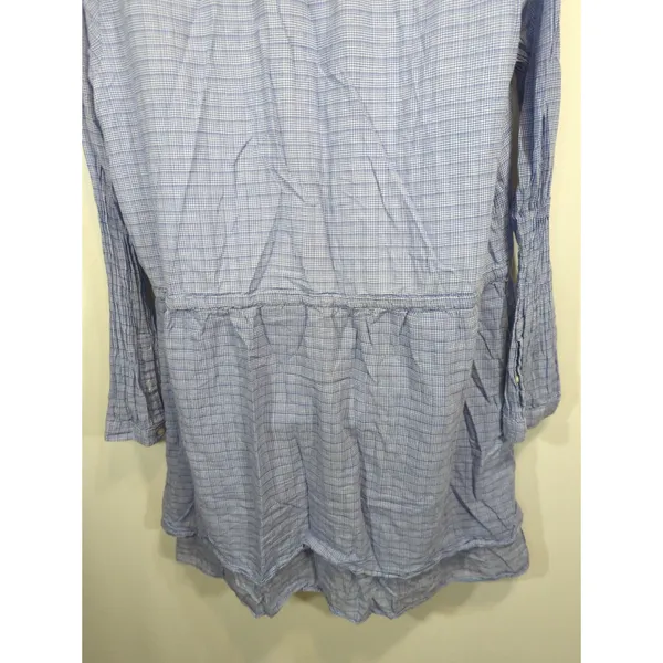 Gap Blue‎ Plaid Mini Utility Pockets Drawstring Dress Womens Large Cottage Core - Image 10