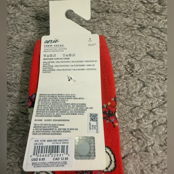 Aerie American Eagle AE Red Pink Christmas Graphic Women’s Crew Socks Set - Image 16