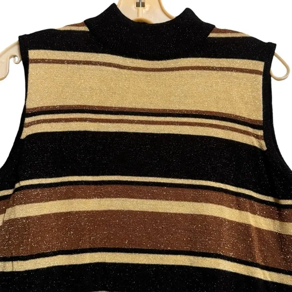 Vintage Kathie Lee Collection‎ Sleeveless Metallic Sweater - Image 4