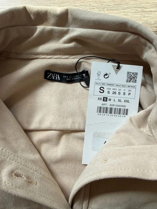 Zara faux suede long sleeve dress - Image 4