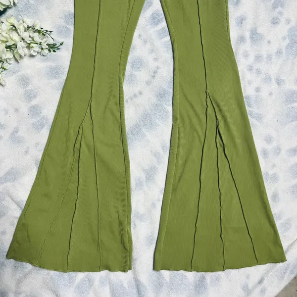 Avocado Ribbed Flare Pants - Image 4