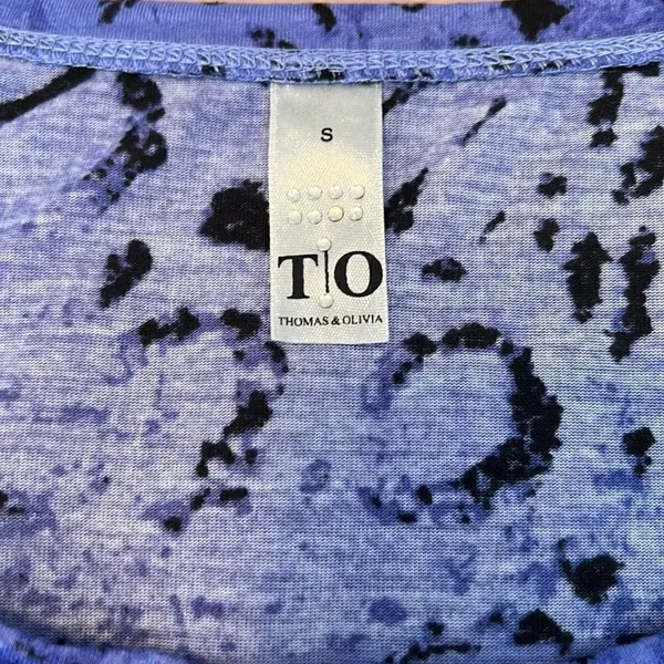 NWT Thomas & Olivia szS Lustry lavender SS leopard print studded rouched Tshirt - Image 6