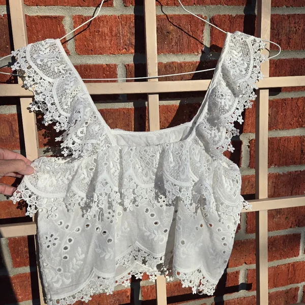 Zara Eyelet White Top X Snall - Image 8