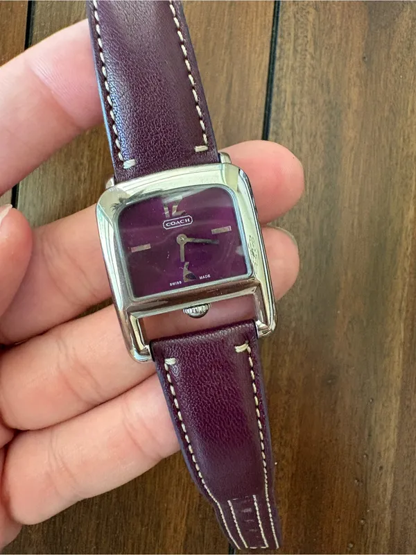 Coach Y2K Purple Leather Watch - Image 2