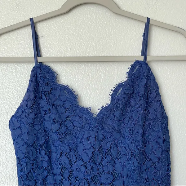 Lulu’s Picture of Perfection Spaghetti Strap Navy Blue Lace Dress Size Small - Image 5