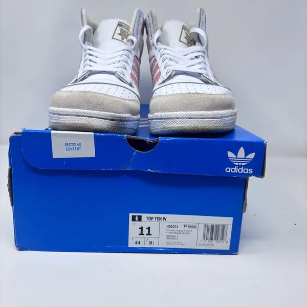 Adidas Originals Top Ten Hi Top White Ambient Blush Leather Sneakers in Box 11 - Image 2