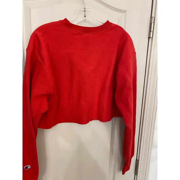 Champion Reverse Weave Red Cropped Sweatshirt‎ WL827 Small - Image 9
