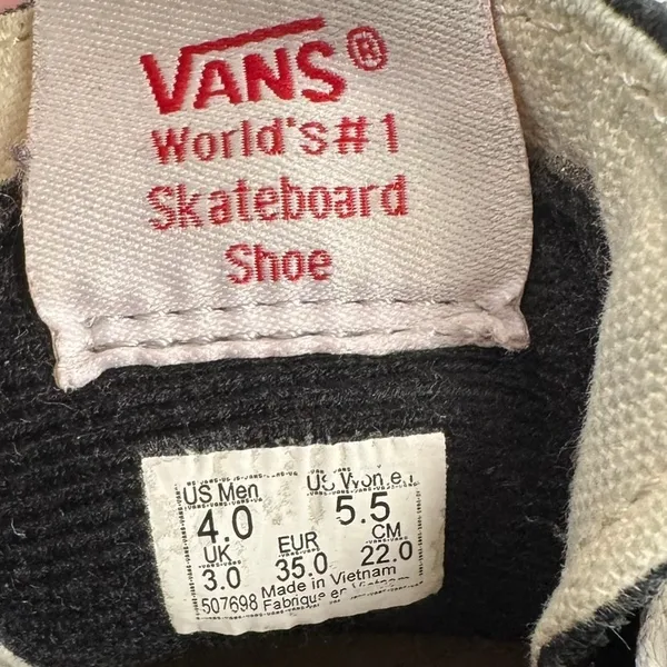Vans Sk8-Hi High Top Sneakers Black White Suede Canvas Women 5.5 Men 4.0 - Image 8