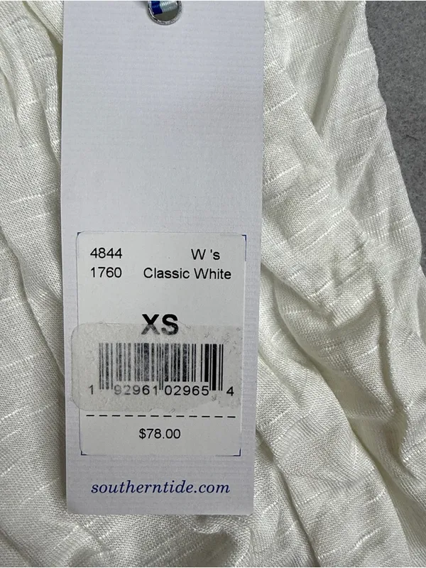 Southern Tide Smocked Babydoll Top Womens XS White NWT Ruffle Coastal Preppy - Image 6