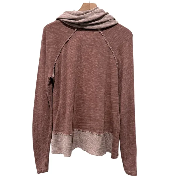 Free People Beach Two Body Cowl Neck Cocoon Dusty Rose Pullover Top O/S Boho - Image 3