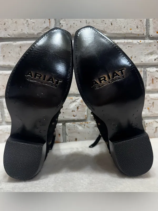 Ariat Siren X Toe Western Boot Black Suede Size 7 - Image 11