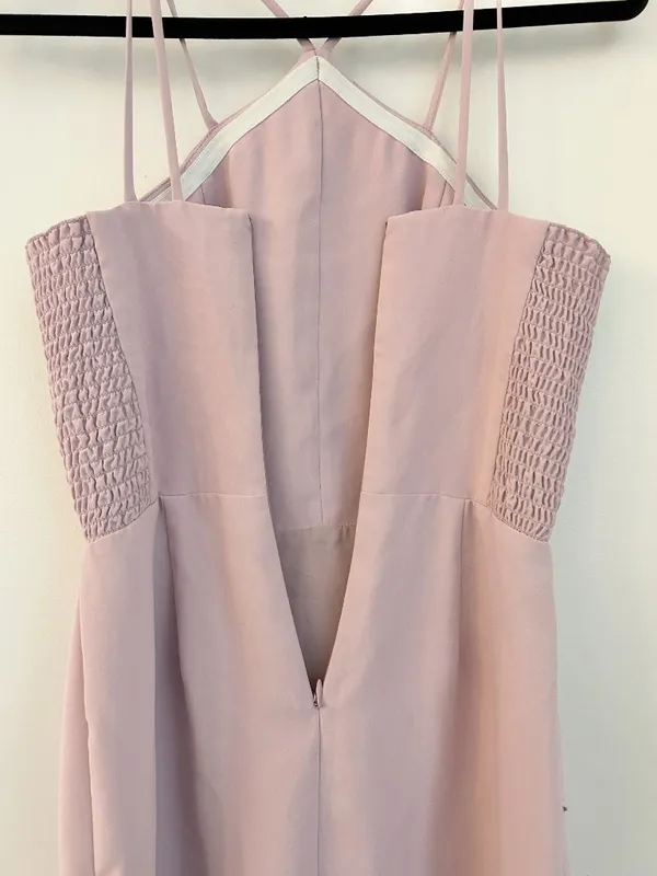 Amanda Uprichard Odean Asymmetrical Baby Pink Purple Cocktail Mini Dress Size S - Image 7