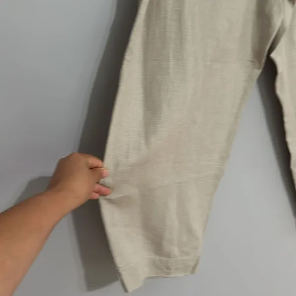 J Jill Love Linen Pants Flax Women’s Beige Tan Elastic Waist - Image 2