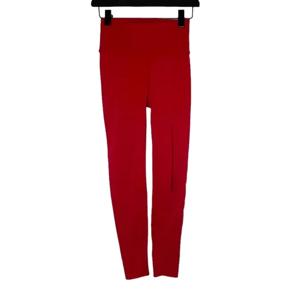 FABLETICS Red Sculpt Knit Leggings Full Length Size‎ Medium - Image 2