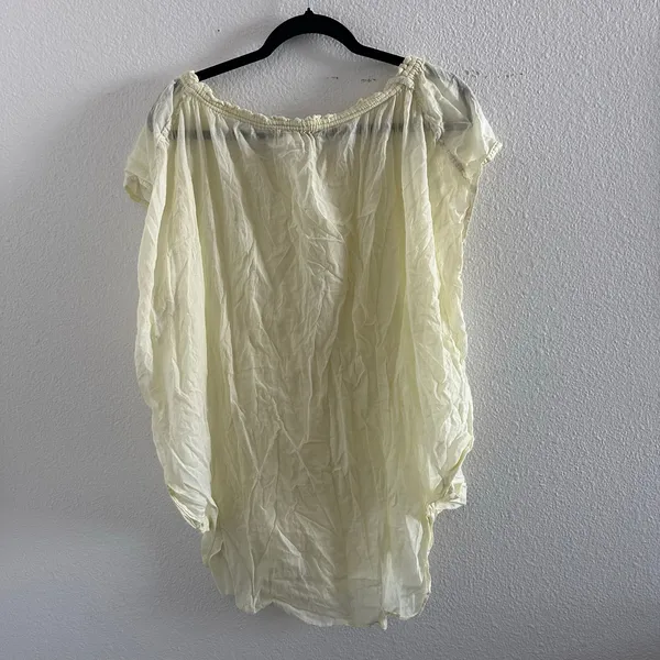 Free People Beach Day Oversized Semi Sheer Top Yellow Size Large - Image 7