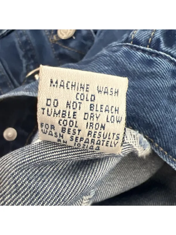 Natural Origins Sz LP Lyocell Blue Jean Denim Button Up Trucker Jacket USA Made - Image 12