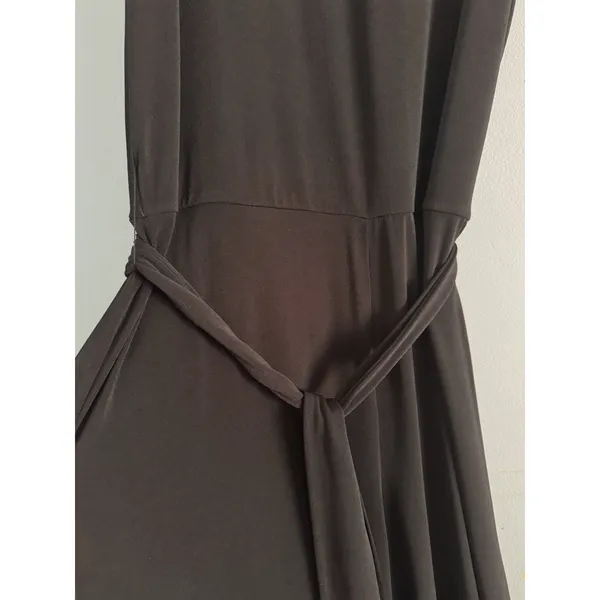 Lauren Ralph Lauren Black Wide Leg Slinky Belted Jumpsuit Size XL - Image 9