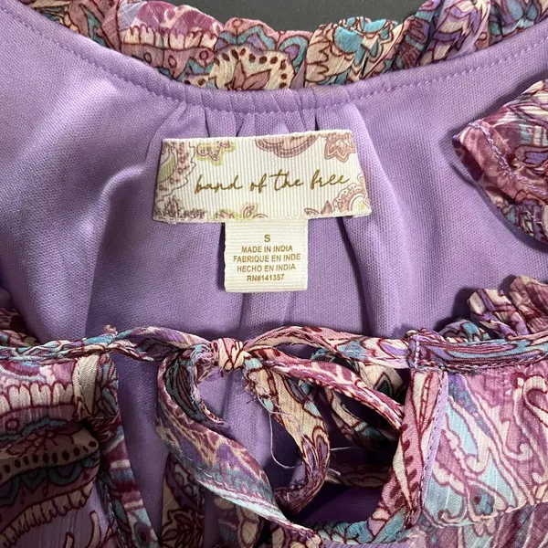 FREE PEOPLE Band Of The Free Boho Paisley Purple Maxi Dress Women’s Sz S EUC - Image 6