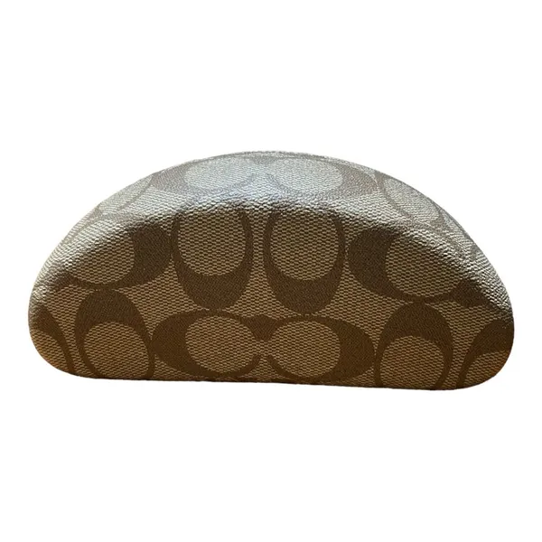 Coach Signature C Khaki Brown Hard Clamshell Eyeglass Sunglasses Case Canvas - Image 6