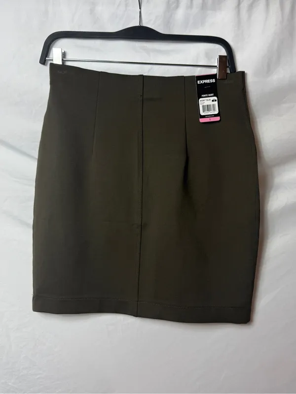 NWT Express olive khaki ponte mini skirt - Image 2