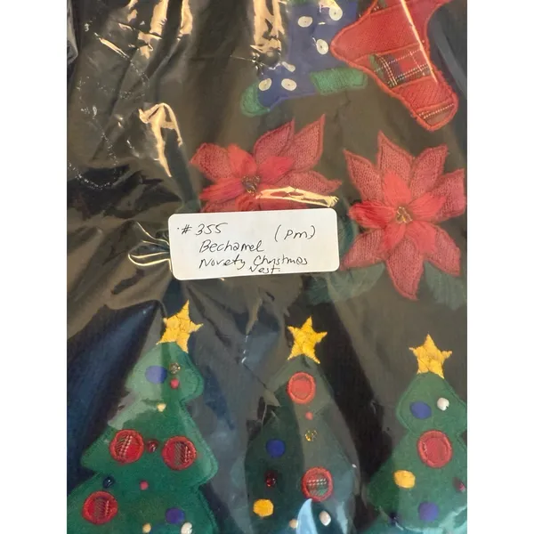 VTG Bechamel Knit Christmas Sweater Vest Novelty Holiday, Ugly, Teacher L-XL EUC - Image 5