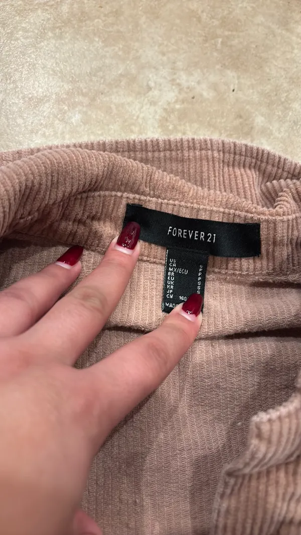 Forever 21 corduroy blush cropped denim jacket - Image 3