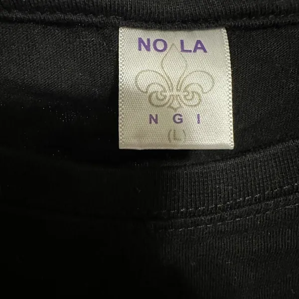 NOLA New Orleans Saint black/gold sweatshirt style long sleeve crop top - Image 3