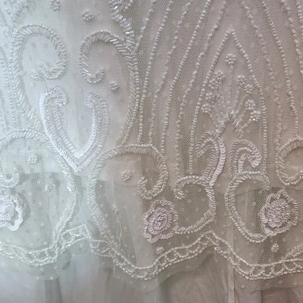 Lulus White Mermaid Beaded Wedding Dress NWT Size Small Sequined Wedding Gown - Image 8