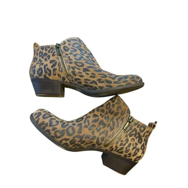 Lucky Brand Women's Basel Ankle Booties #404611 - Javan Print Suede size 7.5 - Image 5