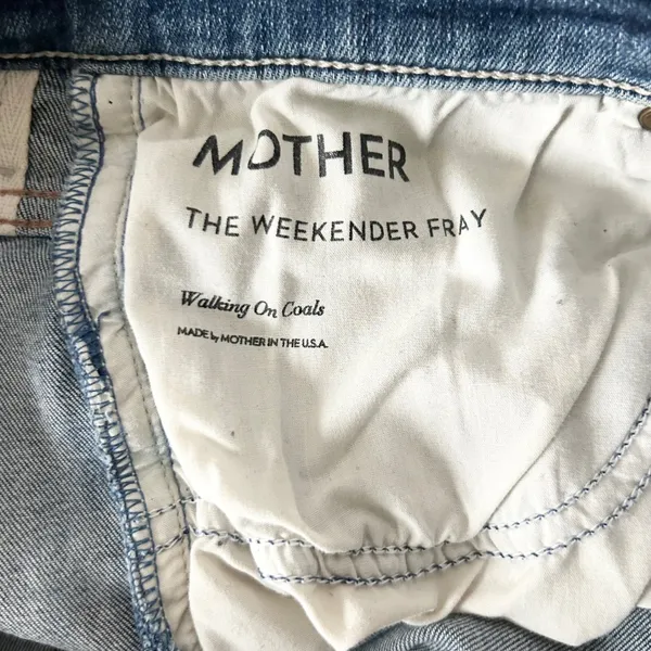 Mother The Weekender Fray Flare Raw Hem Jeans Walking On Coals Size 30 - Image 7