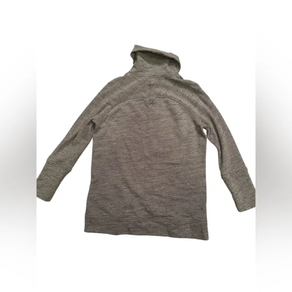 Lululemon Athletica Cowl Neck Pullover Heather Grey Black Cozy Funnel Neck - Image 3