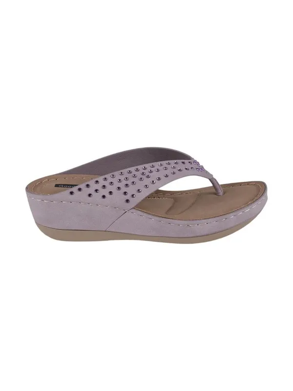 NWT G.C. Shoes Womens Tiana Embellished Comfort Wedge Sandals Tiana Purple 7.5M - Image 4