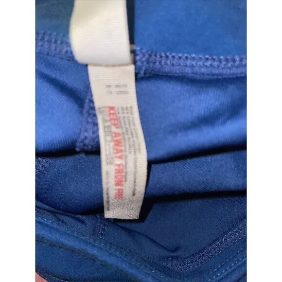 Free People Movement Cropped Pants Slit Hems W‎ Long Strap Sz M Blue - Image 8