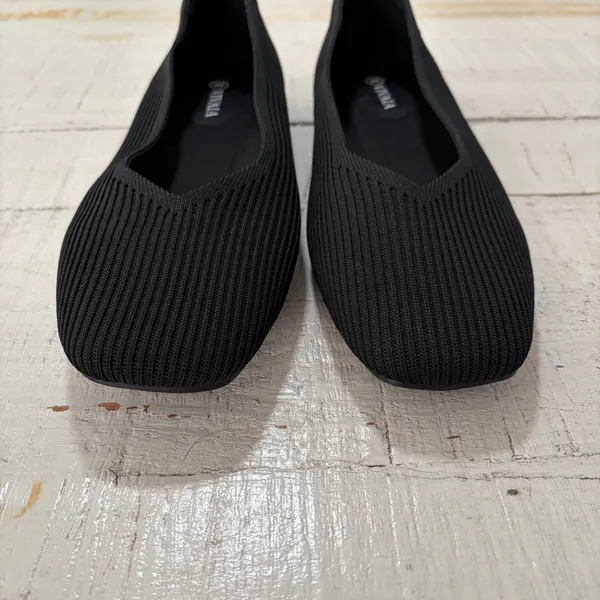 Vivaia Square-Toe V-Cut Flats Margot 2.0 EU size 41 US size 9.5 Black‎ Knit - Image 2