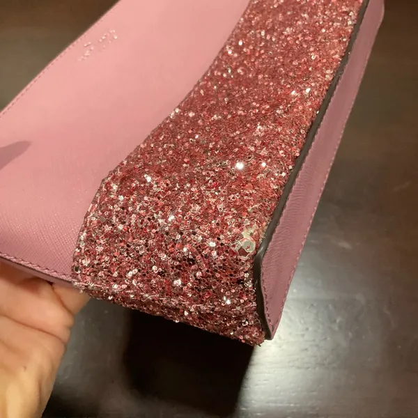 Kate Spade Ny Ramey Greta Saffiano Leather‎ Glitter Small Pink Peony Crossbody - Image 7