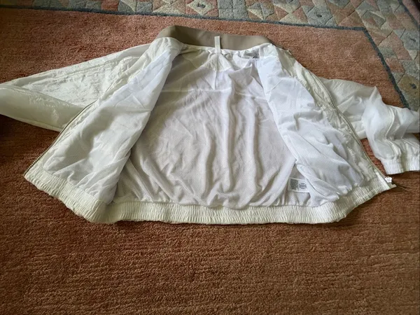 Athleta White Lightweight Cropped Bomber Jacket Full Zip Women’s M - Image 6