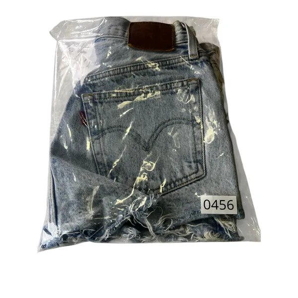 Levis Premium Womens W24 Distressed Denim Shorts High Rise Cutoff Acid Wash 501 - Image 7