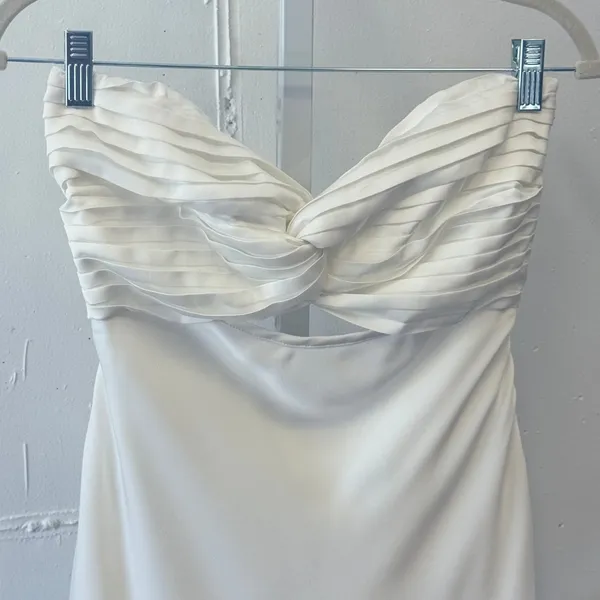 Princess Polly Shellie Mini‎ Dress White Satin Party Sz 8 - Image 5