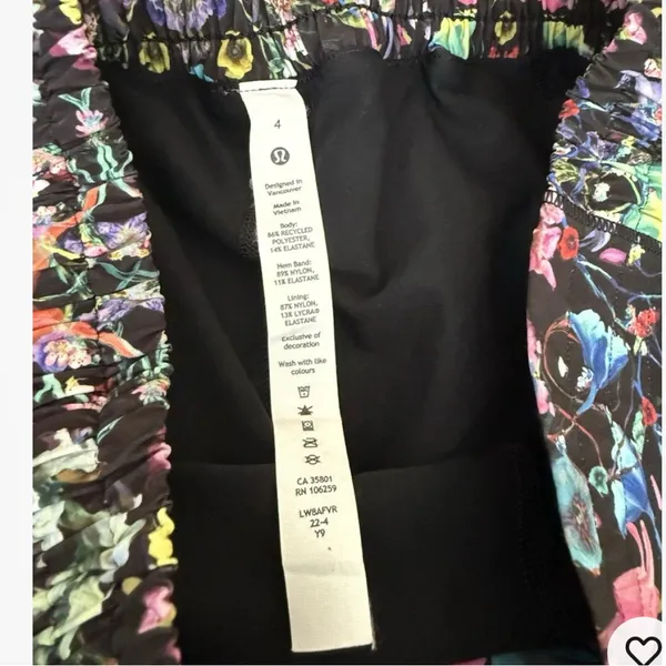 Lululemon Hotty Hot High-Rise Skirt Flowerscope Black Multi Size 4 - Image 6