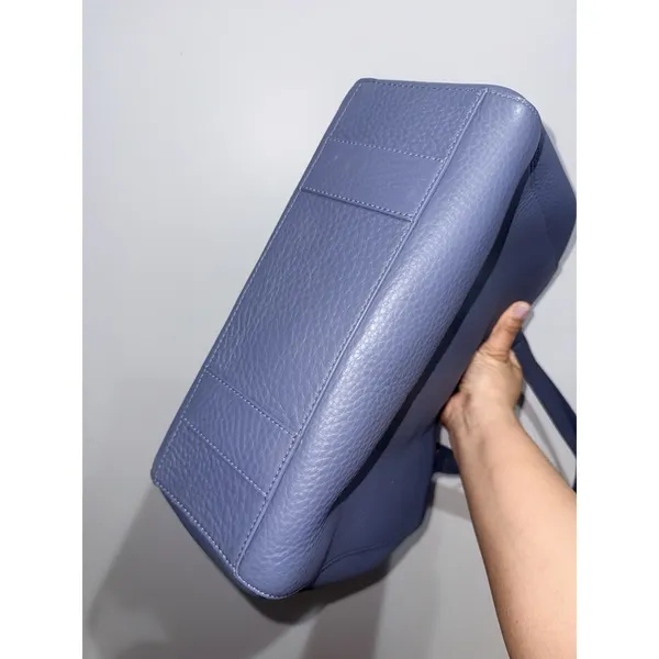 Dagne Dover Allyn Tote Ash Blue Pebbled Leather Medium‎ Laptop Shoulder Bag E - Image 10