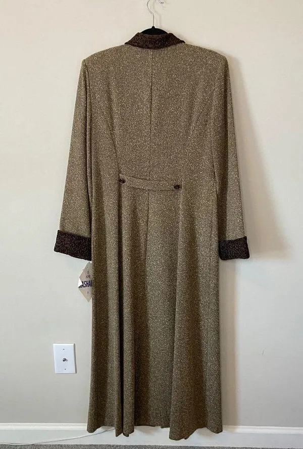 J. Taylor New York Brown Long Duster Coat Size 14 NWT Vintage Overcoat Victorian - Image 5