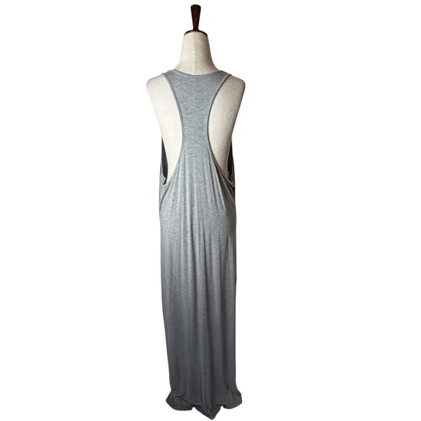 Fabletics Lliana Maxi Dress Women XXL Gray Racerback Side Slit‎ Athleisure Yoga - Image 3
