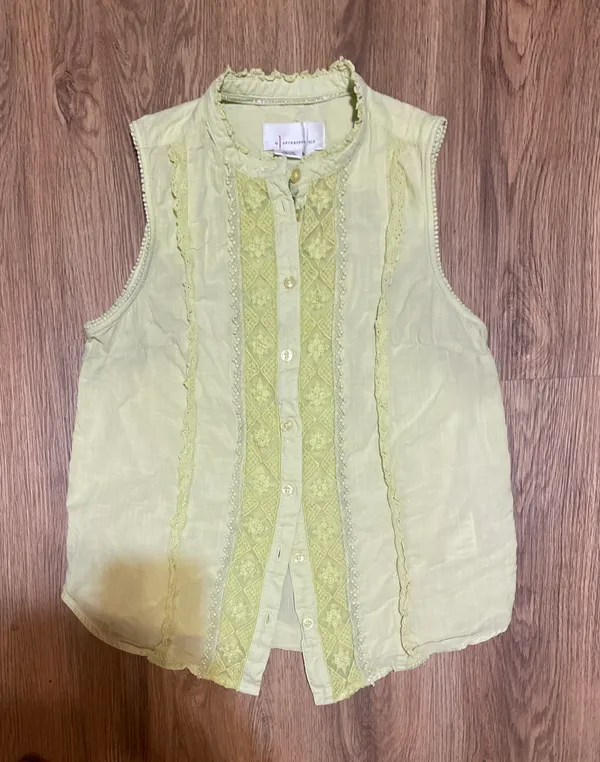 Anthropologie Lace Button Up Vest - Image 2