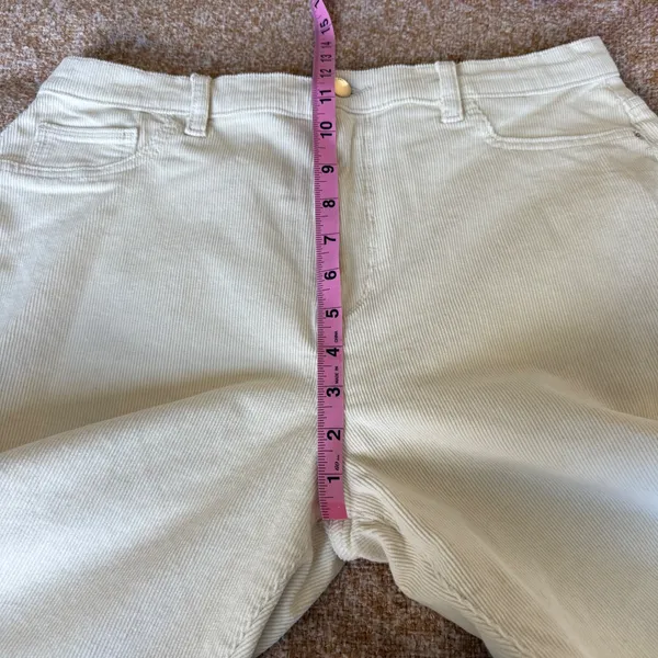 DL1961 Rachel Flare Ultra High Rise Instasculpt Corduroy Pants Eggshell 32 - Image 6