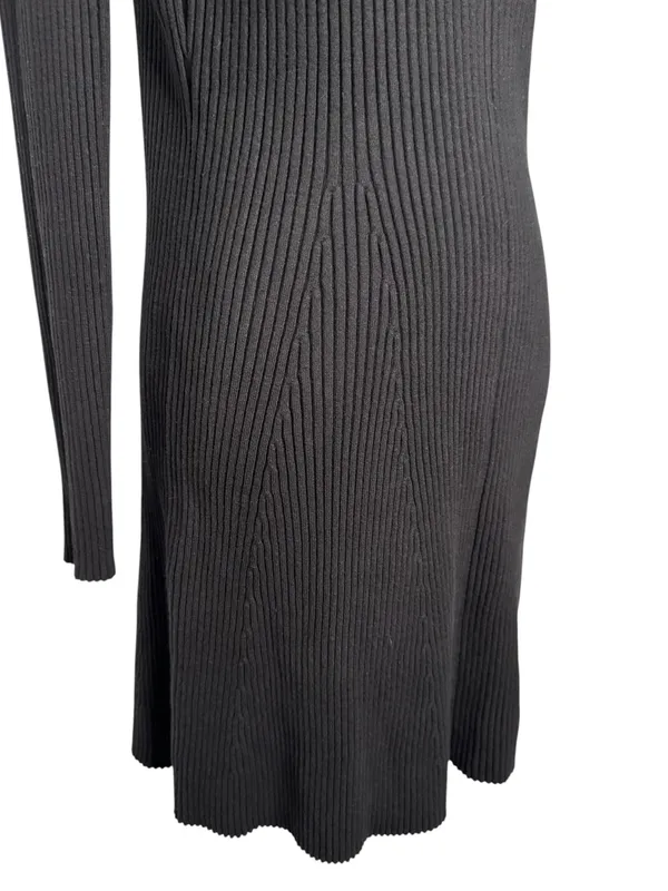 J. Crew Factory Black Ribbed Mock Neck Sweater Dress Size M - Image 6