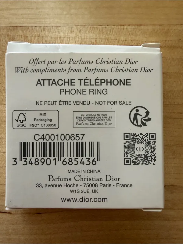 Christian Dior Homme Silver Cell Phone Ring Holder NIB Luxury Designer Tech Accessory - Image 6